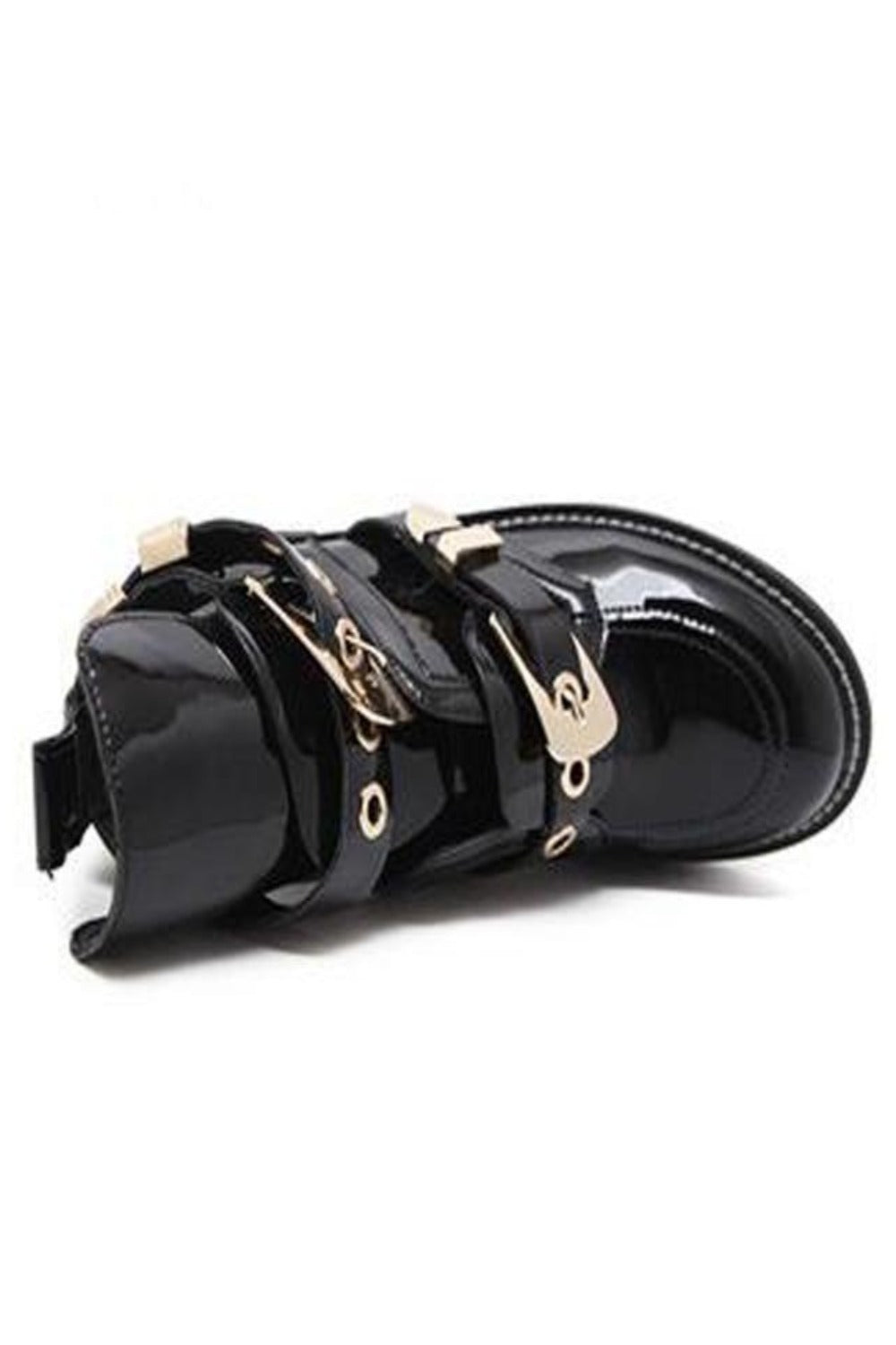 Cut Out Metal Buckle Strap Ankle Boots