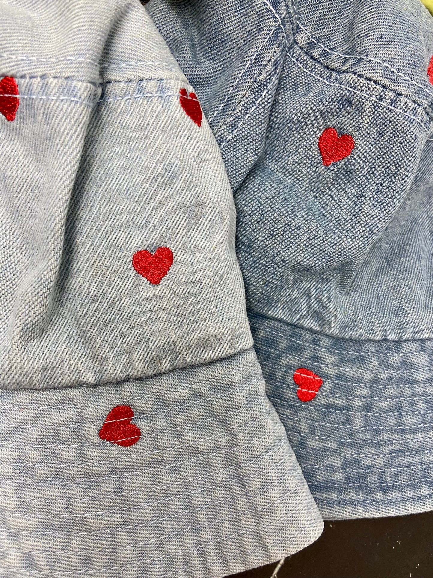 Tiny Heart Denim Bucket - Bachelorette Party Hats!